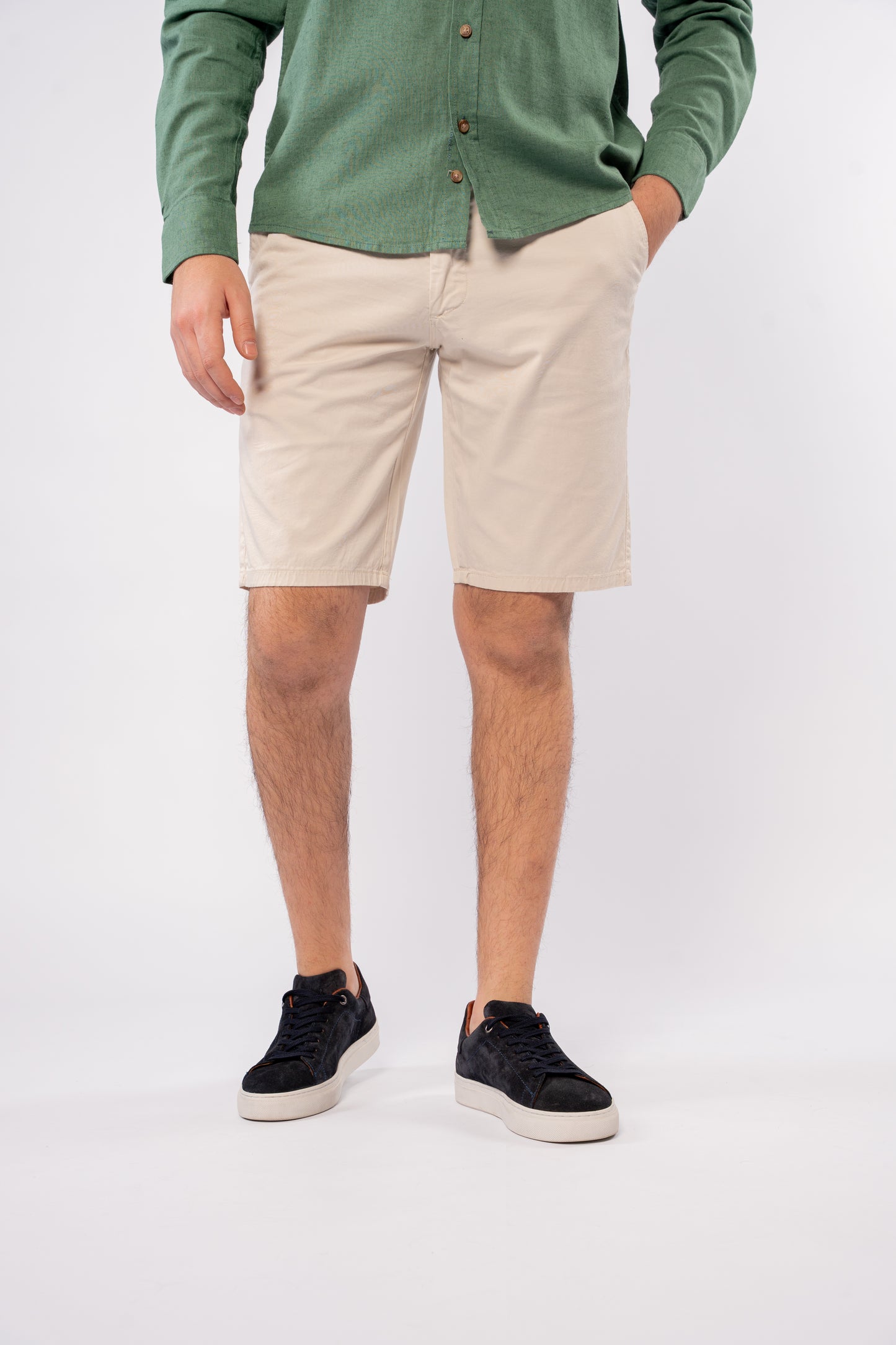 DARK GREEN CHINESE LINEN SHIRT