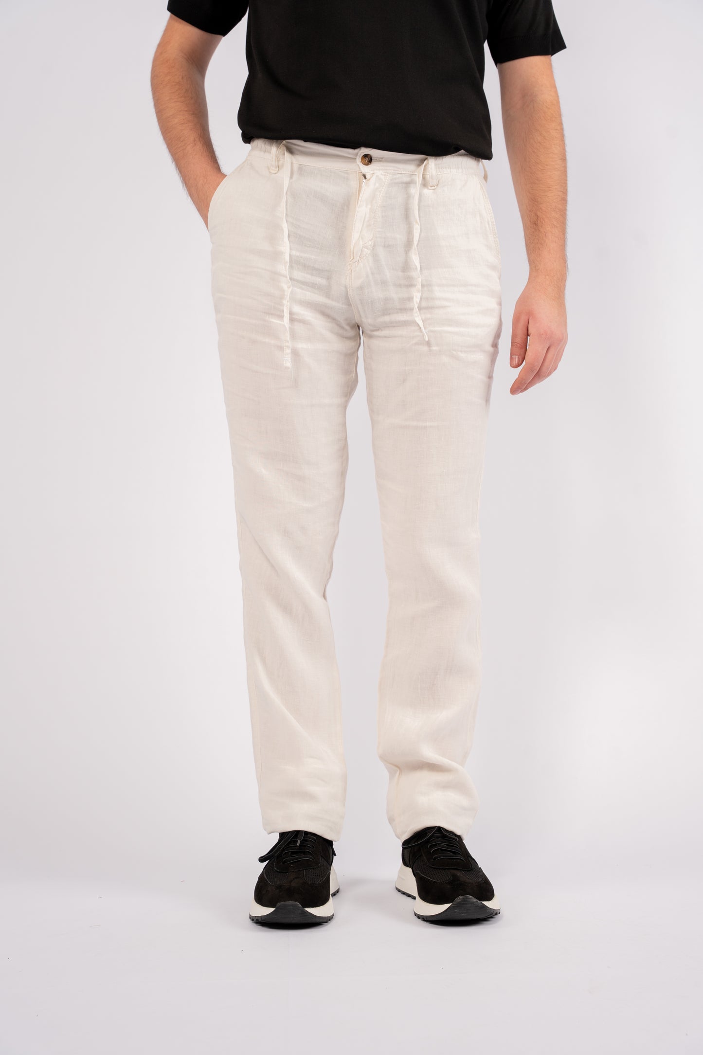 OFFWHITE LINEN TROUSERS