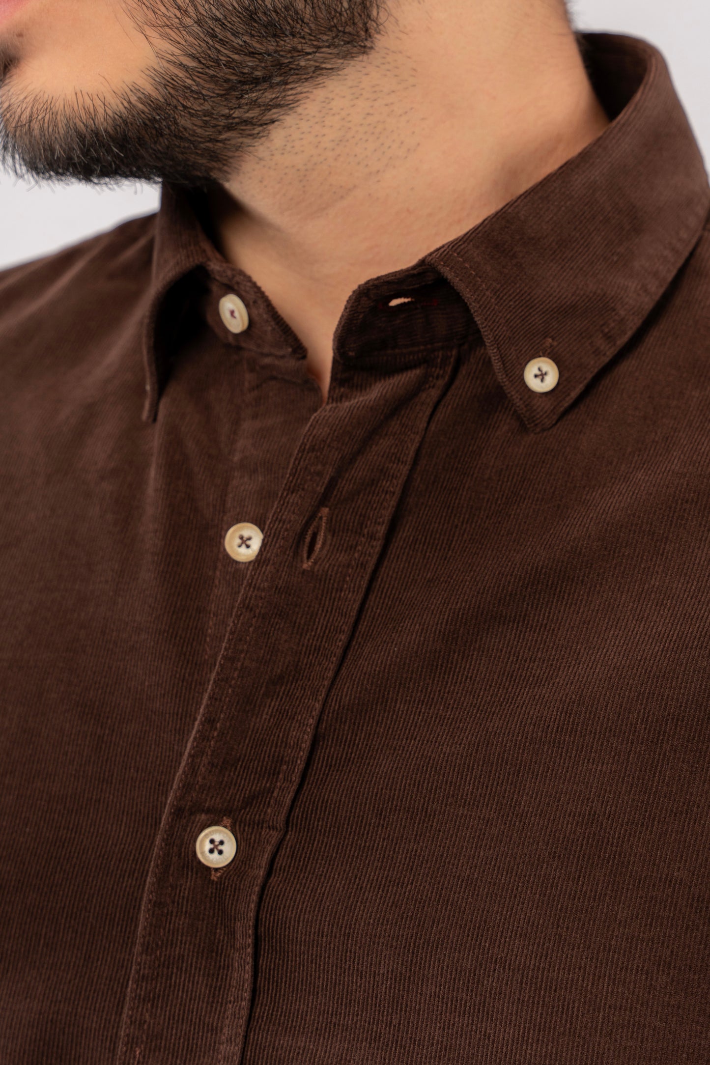 BROWN ELEGANCE VELVET SHIRT