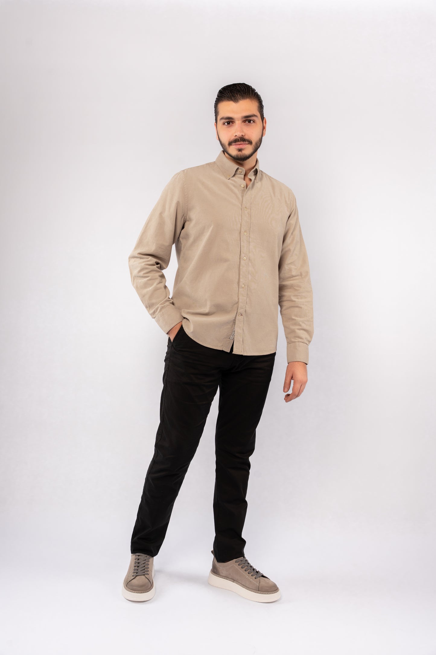 GREY ELEGANCE VELVET SHIRT