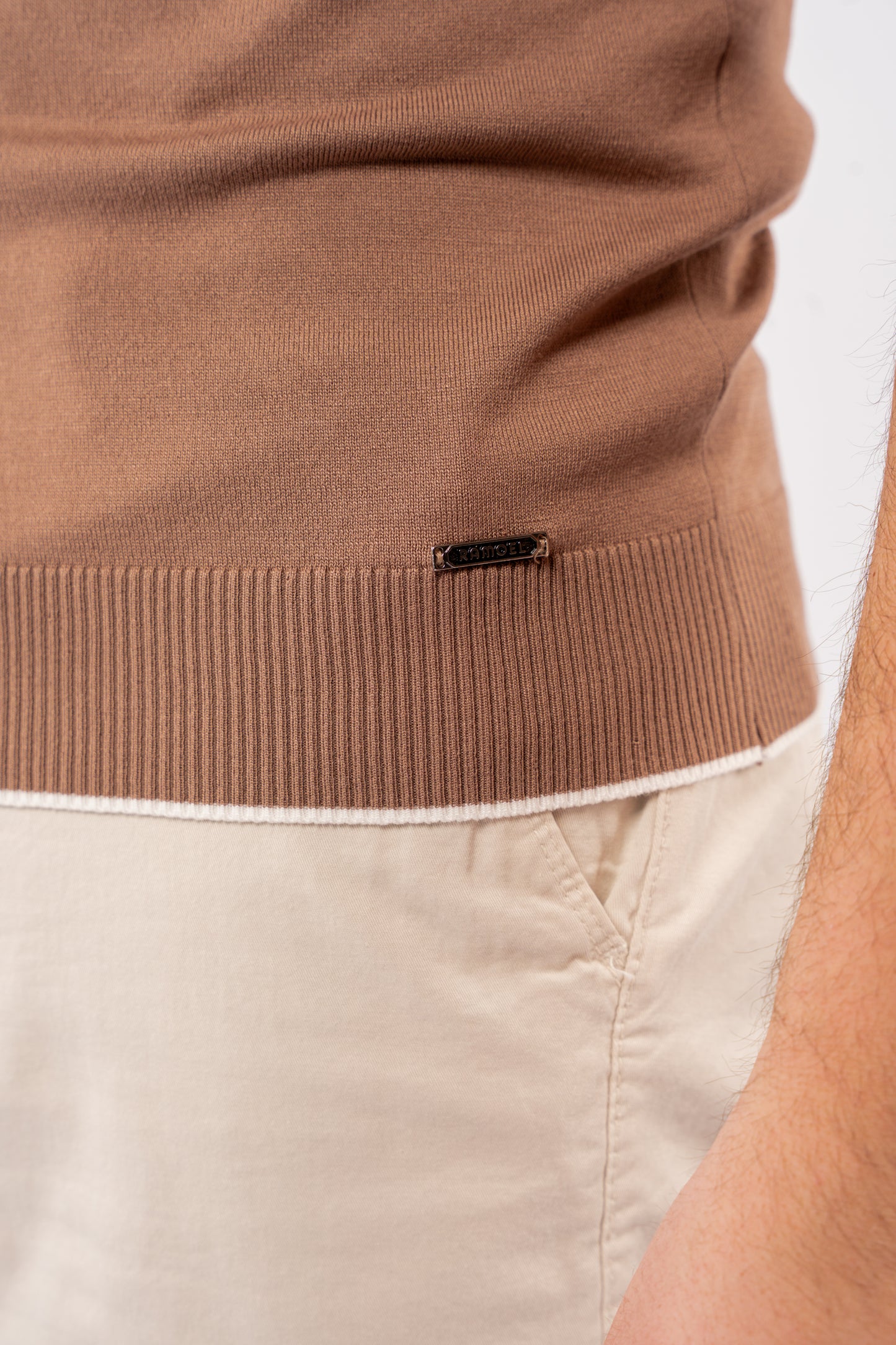 MOCHA WHITE LINE POLO