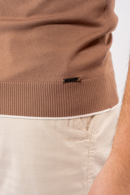 MOCHA WHITE LINE POLO