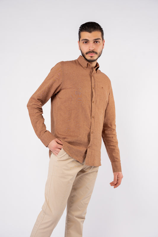 PREMIUM MOCHA LINEN SHIRT