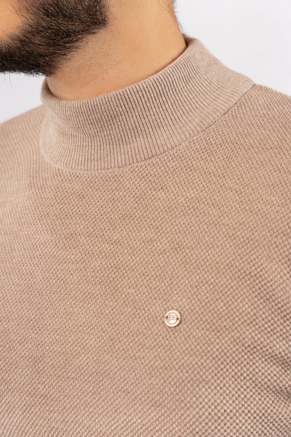 BEIGE HIGHNECK SWEATER
