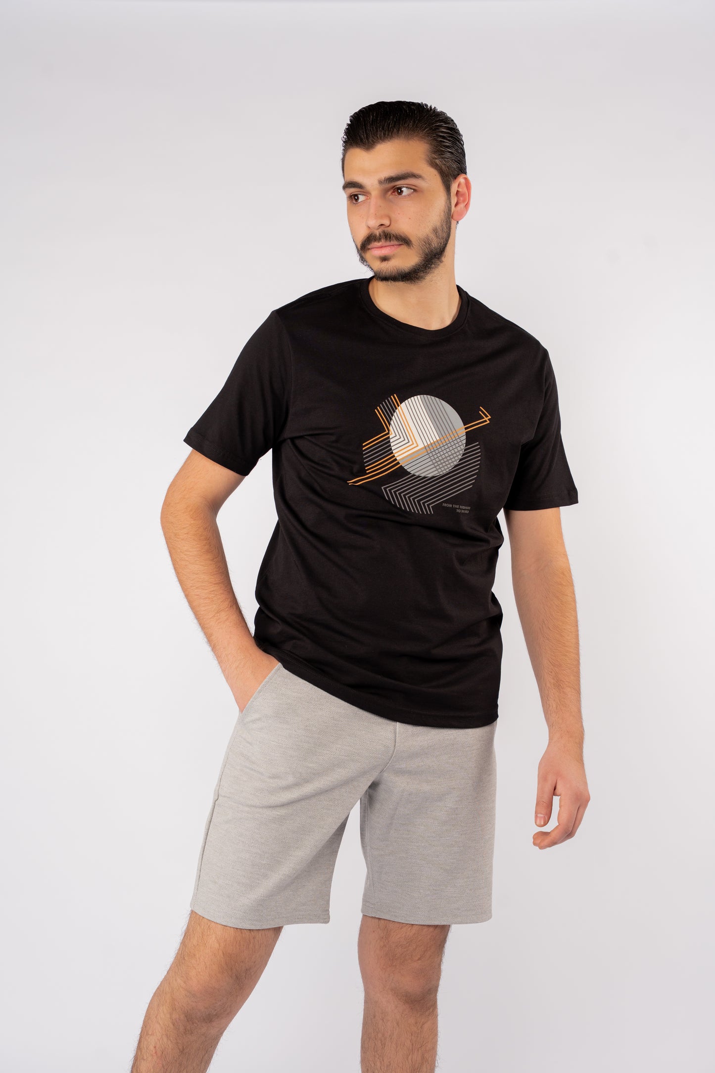 BLACK ABSTRACT PATTERN TSHIRT
