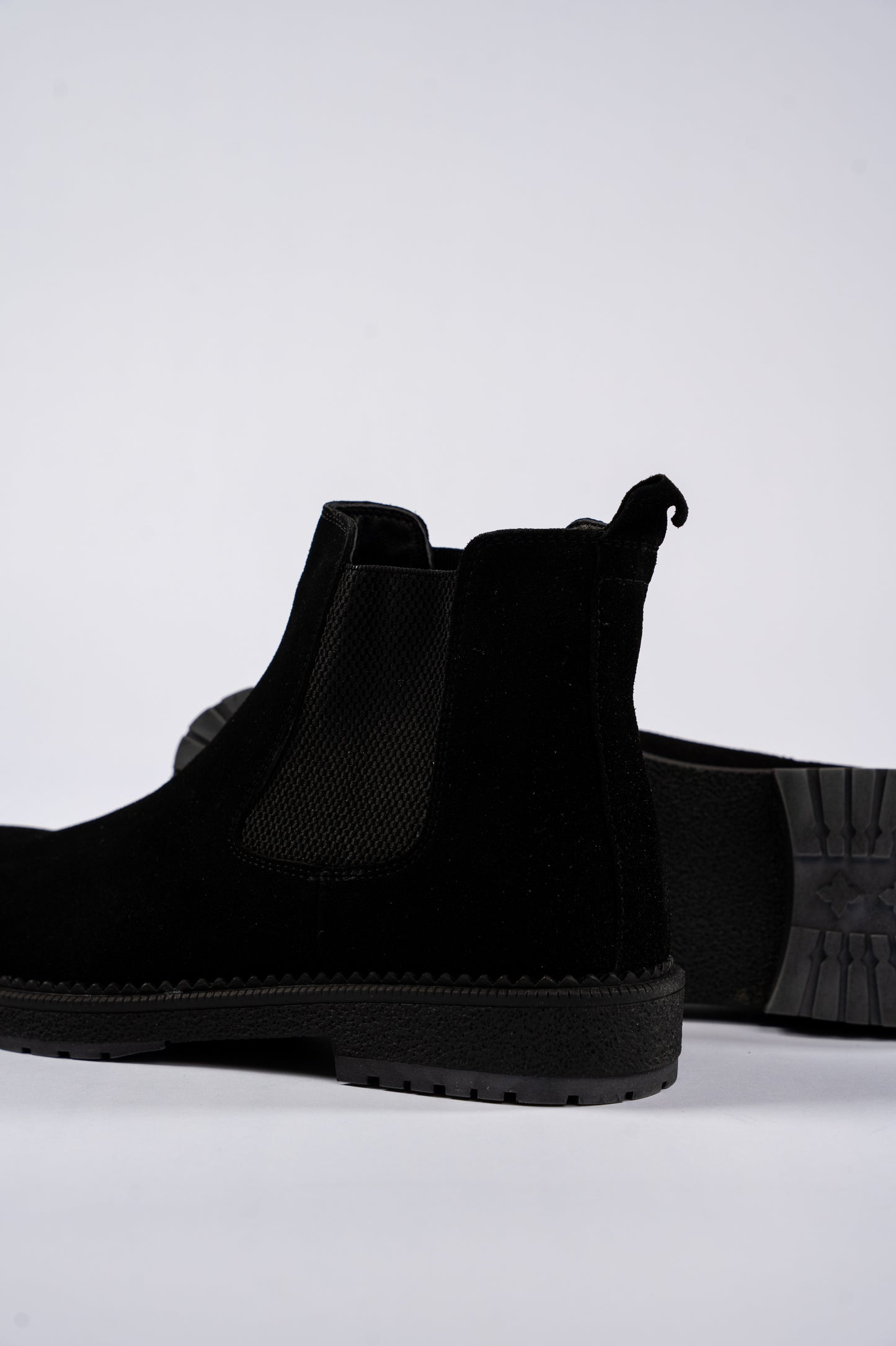 BLACK SUEDE CHELSEA BOOTS