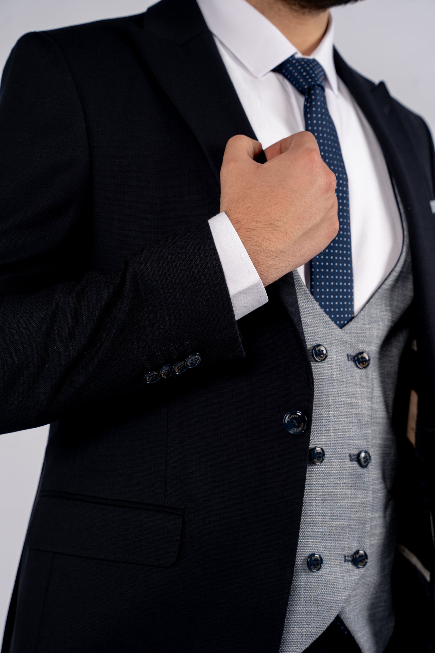 NAVY SUIT DOUBLE SIDED VEST