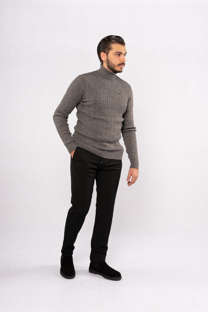 GREY PATTERNED TURTLENECK