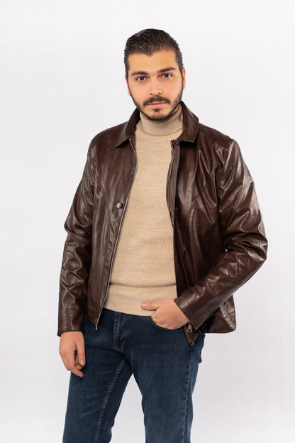 BEIGE LINED TURTLENECK