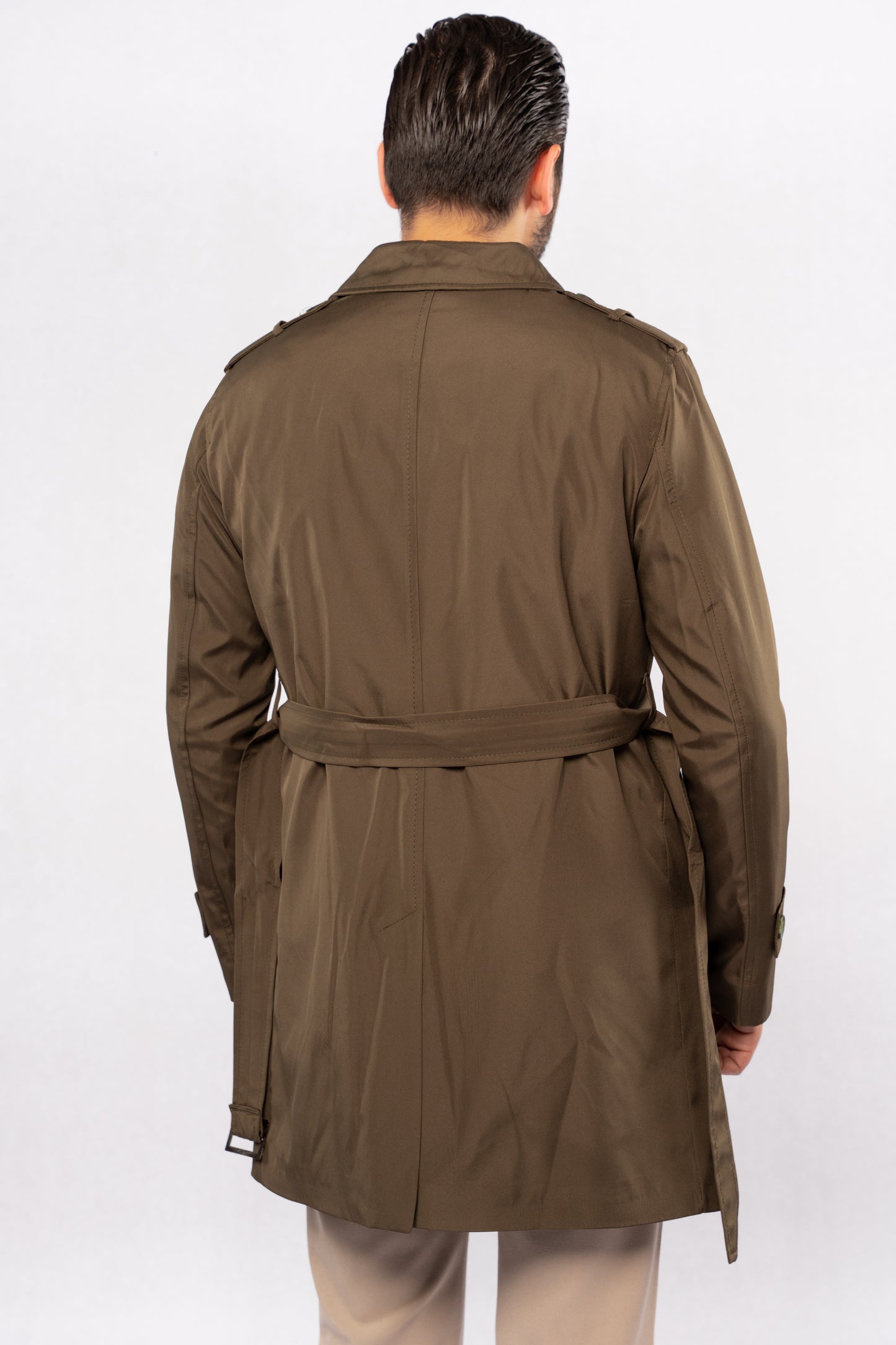 OLIVE ELEGANCE TRENCH COAT