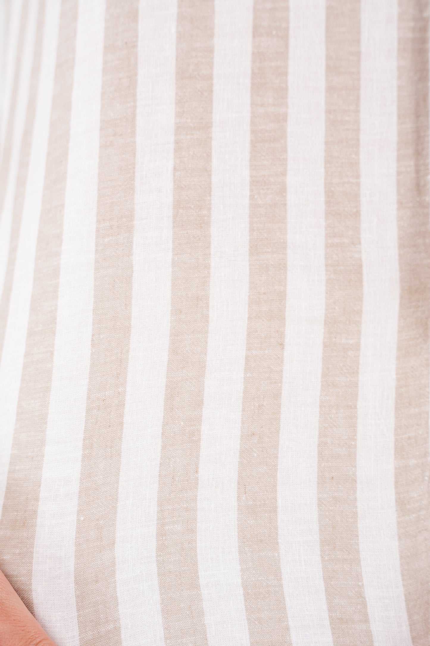 BEIGE LINED LINEN SHIRT