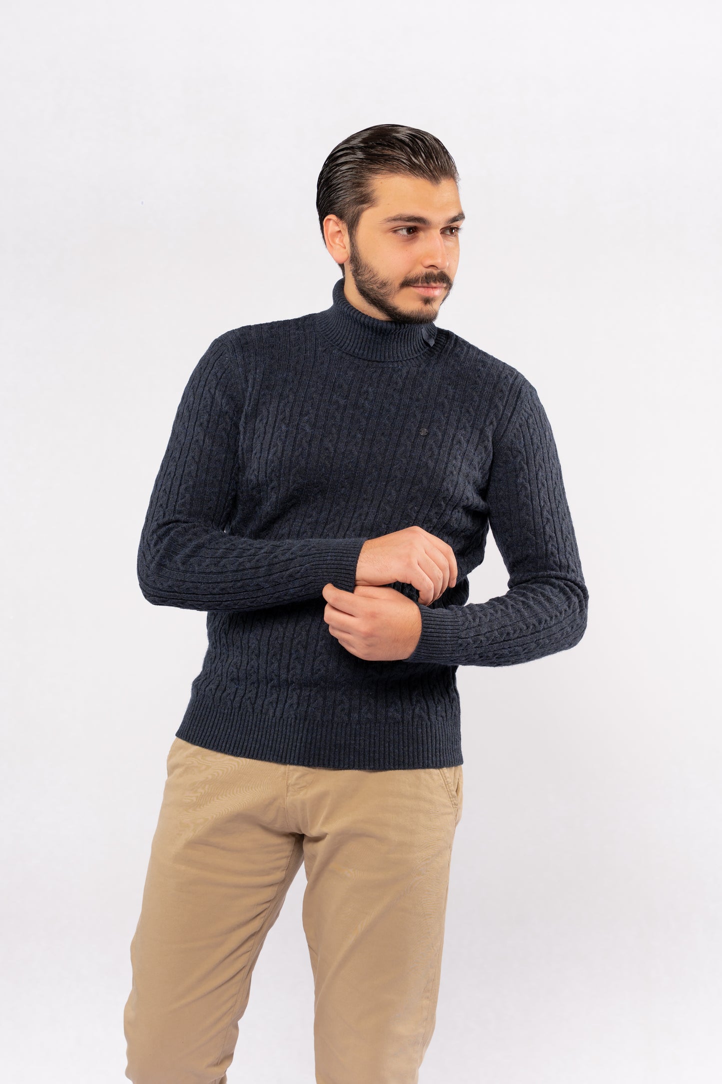 INDEGO PATTERNED TURTLENECK