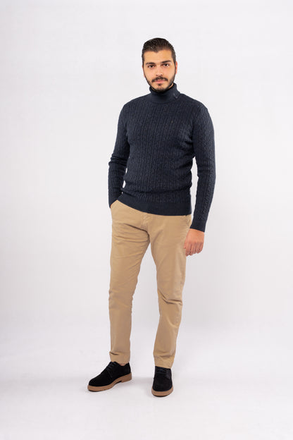 INDEGO PATTERNED TURTLENECK
