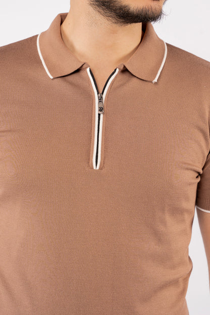 MOCHA WHITE LINE POLO