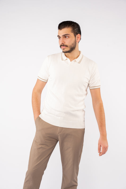 VNECK WHITE POLO