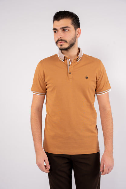 MUSTARD BUTTON COLLAR POLO