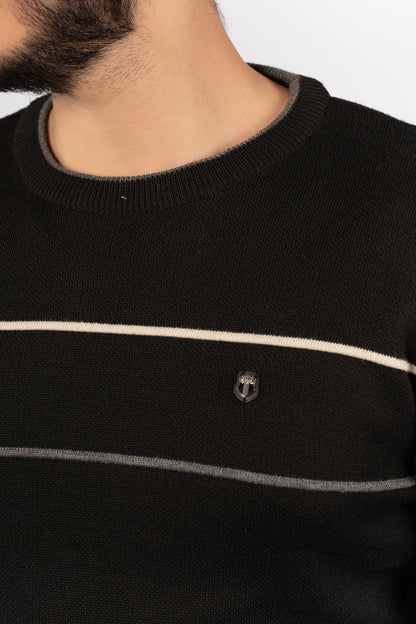 BLACK WHITE LINE SWEATER