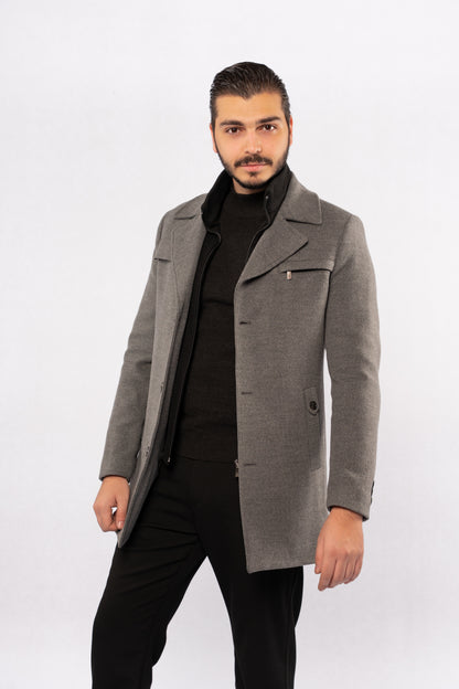 GREY TIMELESS WOOL COAT