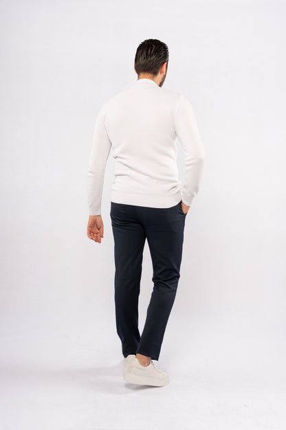 WHITE HIGHNECK SWEATER