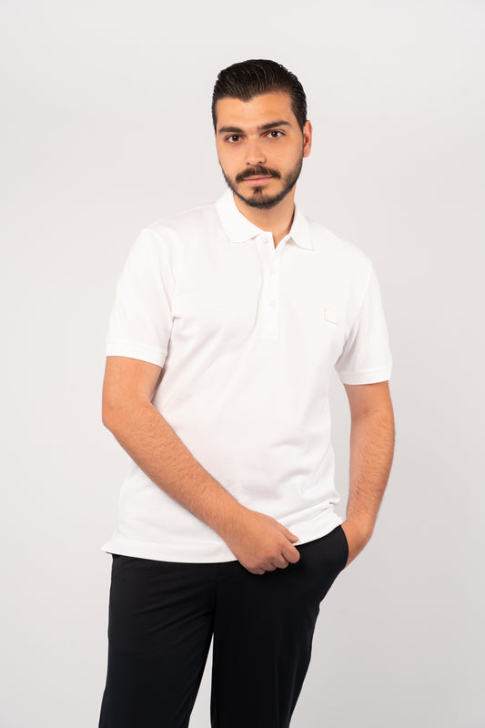 WHITE CASUAL BUTTON POLO