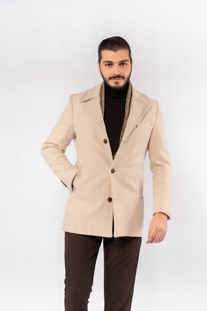 BEIGE ELEGANCE WOOL COAT