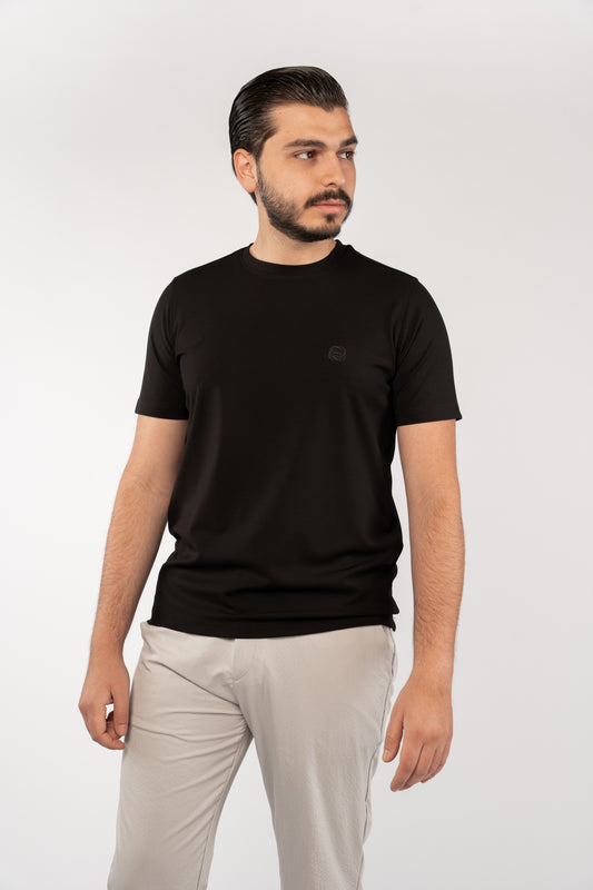 BLACK CASUAL RAYON TSHIRT