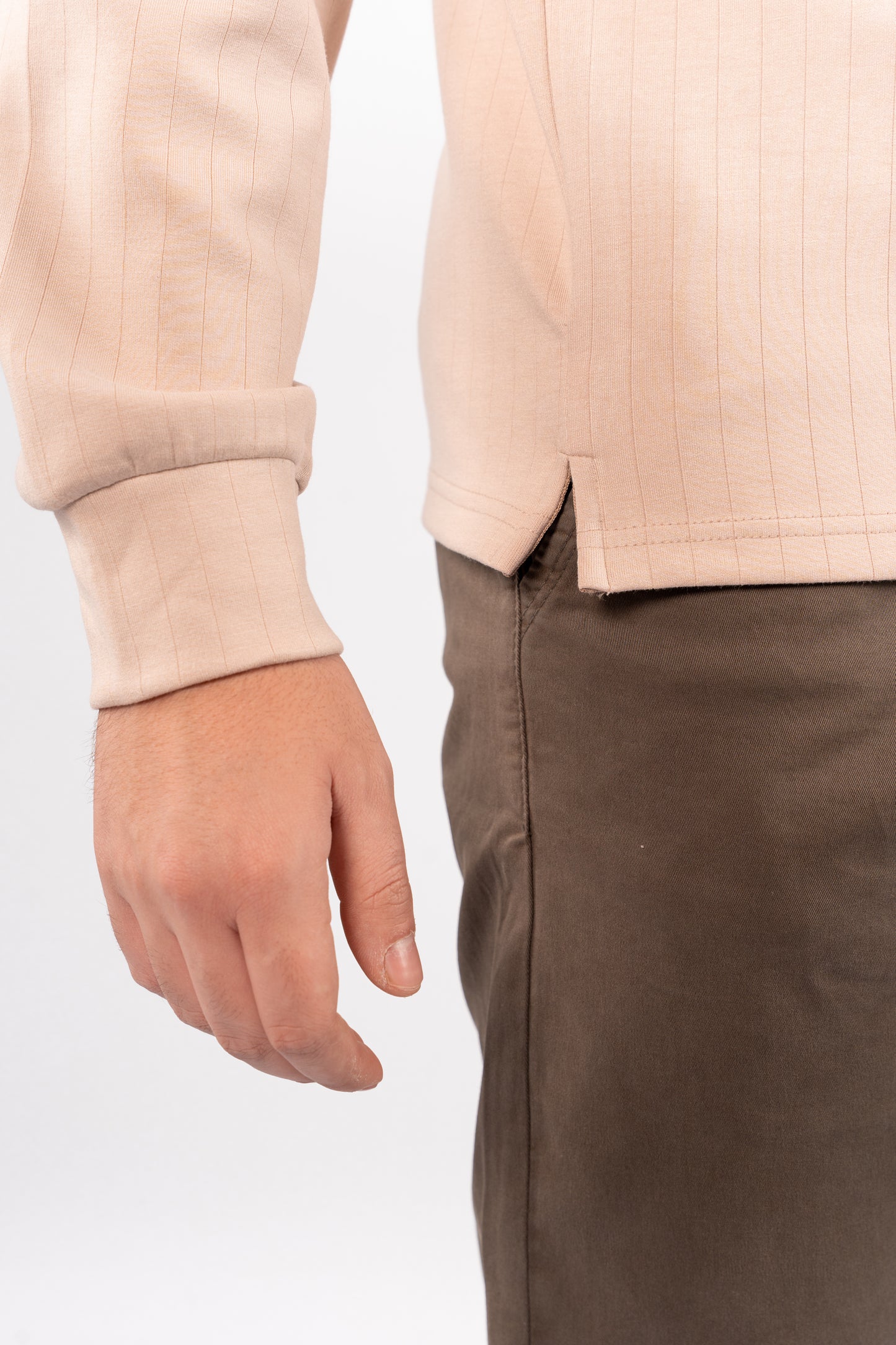 BEIGE POLO ZIPPER SWEATER