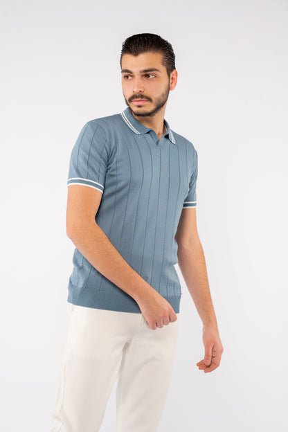 VNECK BLUE POLO