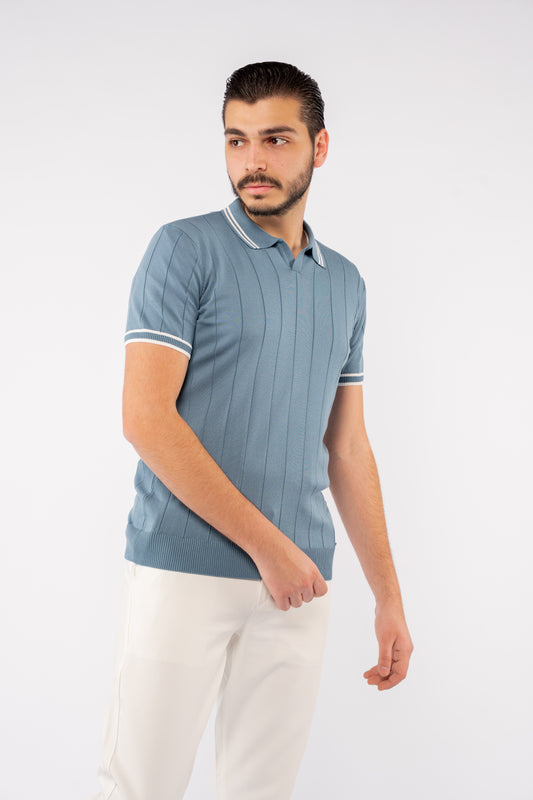 VNECK BLUE POLO