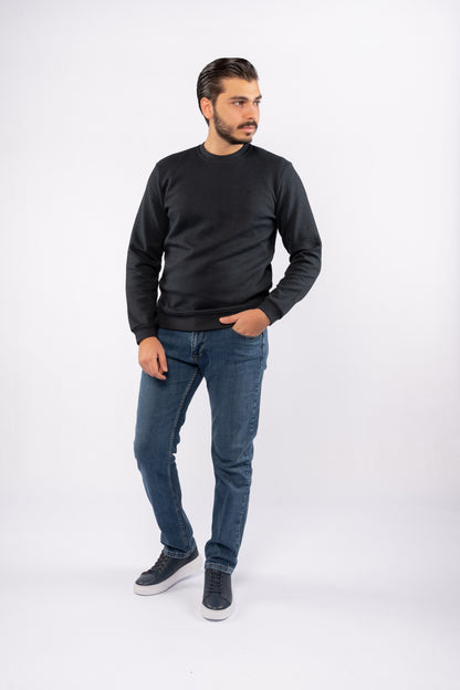 NAVY ELEGANCE PIQUET SWEATER