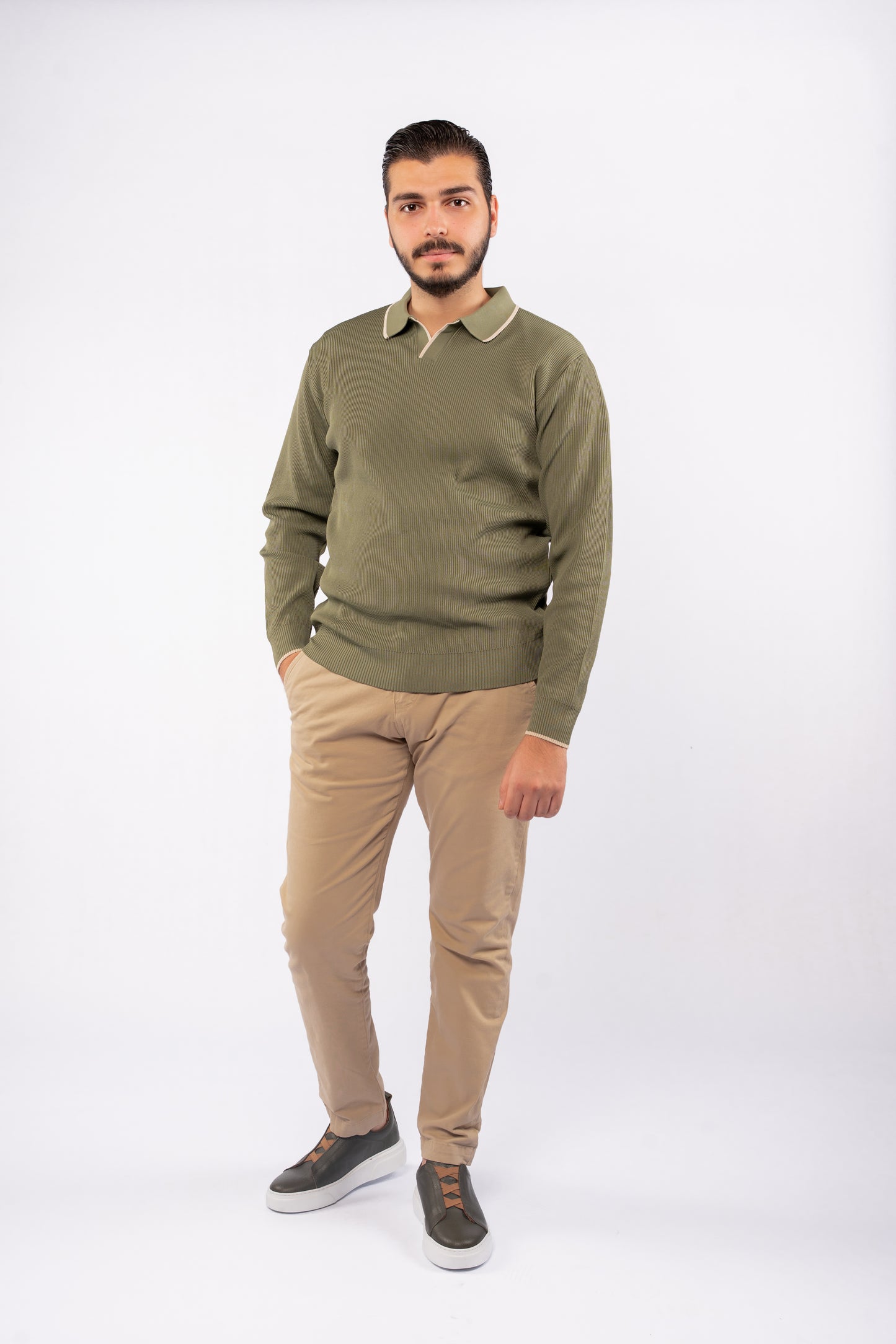 MINT LINED POLO SWEATER