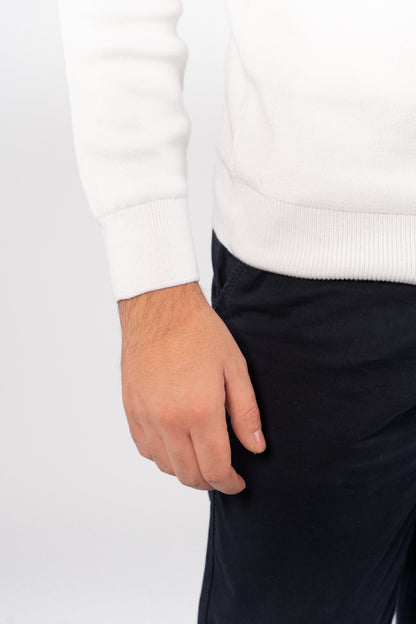 CREAM CASUAL KNITTED SWEATER