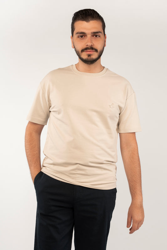 CREAM MINIMAL EAGLE TSHIRT