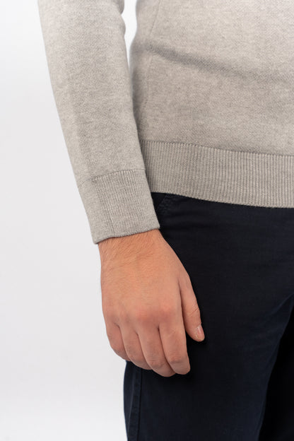 GREY TRIO COLOR SWEATER