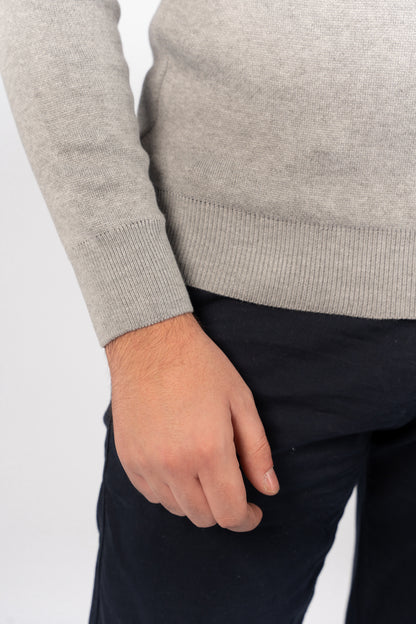 GREY DOUBLE LINE SWEATER