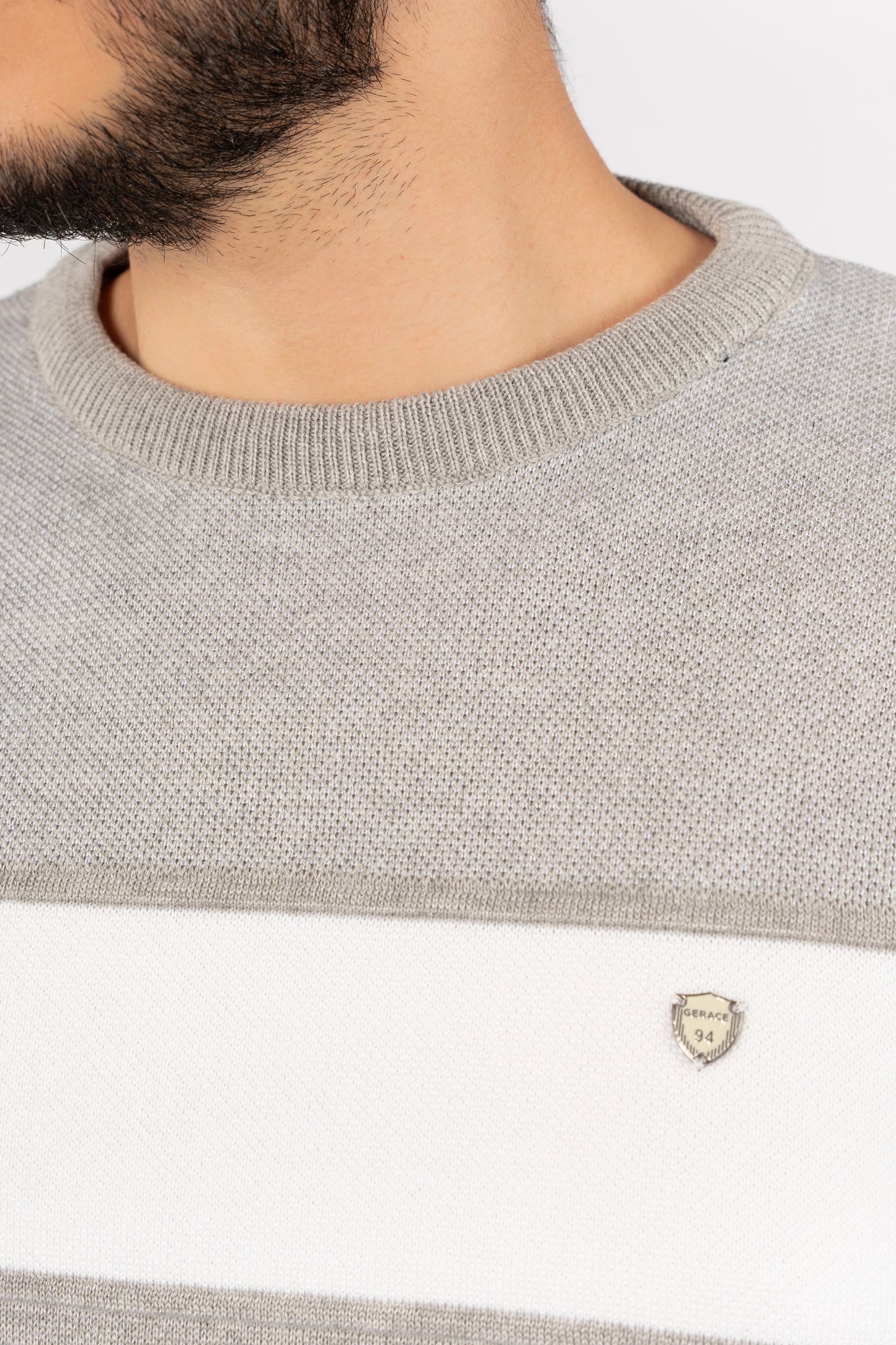 GREY CASUAL KNITTED SWEATER