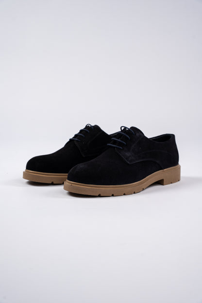 NAVY DERBY SUEDE SHOE
