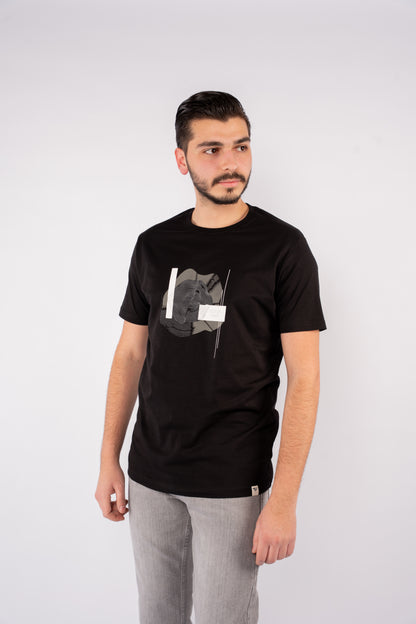 BLACK PATTERNED TSHIRT