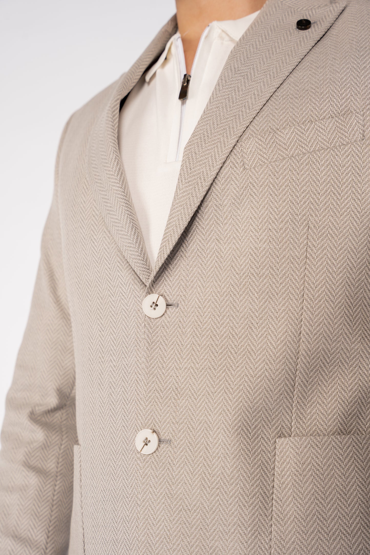 GREY ZIGZAG TEXTURE BLAZER
