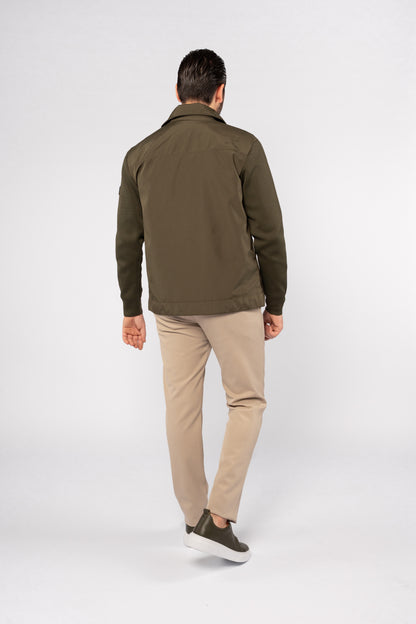 OLIVE CASUAL QUILTED JACKET
