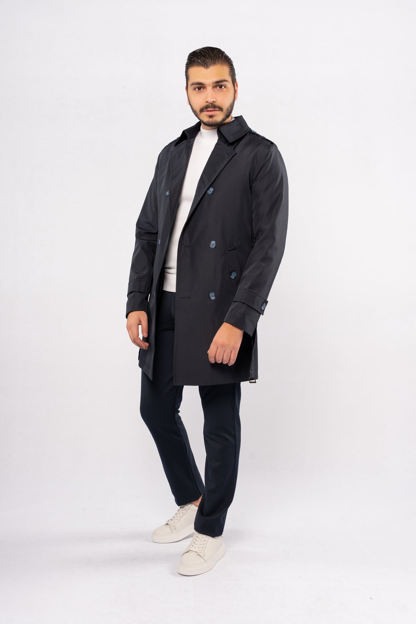 NAVY ELEGANCE TRENCH COAT