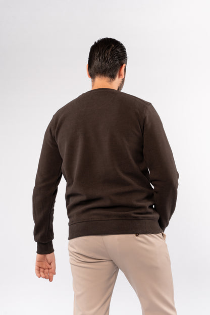 BROWN SELANIK ROUNDNECK SWEATER