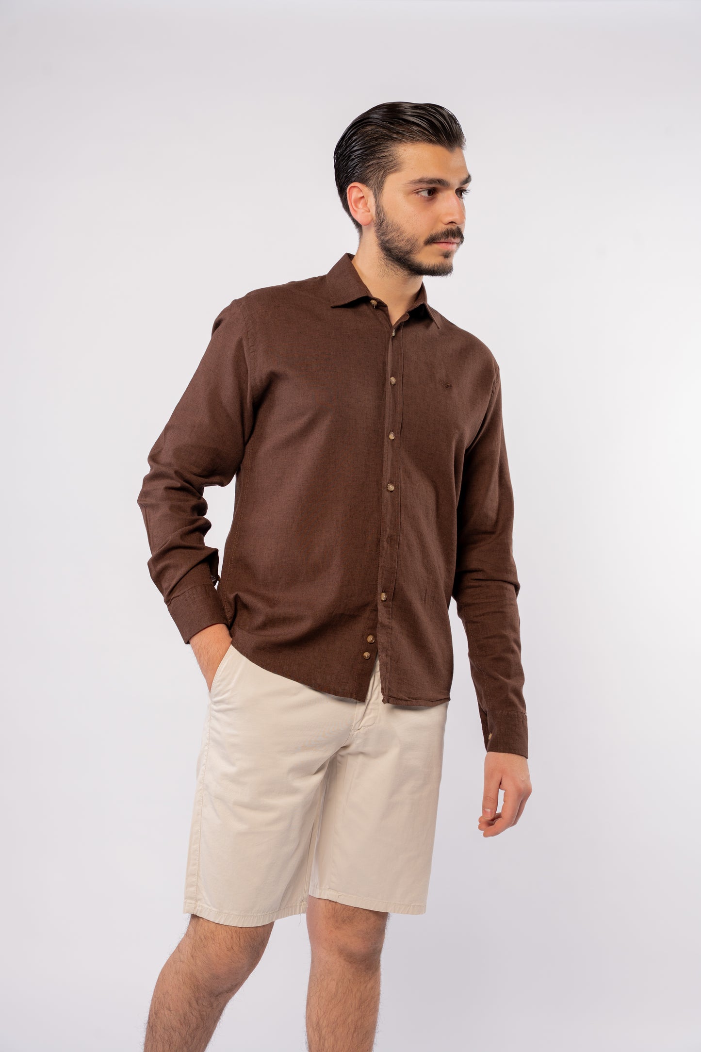 BROWN LINEN SHIRT