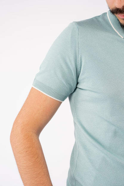 MINT WHITE LINE POLO