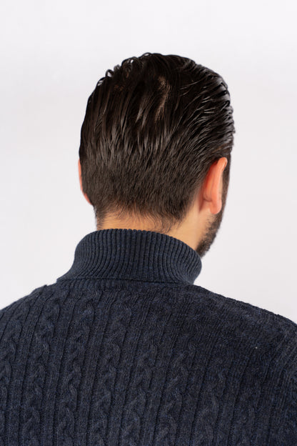 INDEGO PATTERNED TURTLENECK