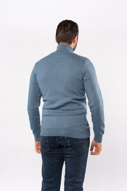 BLUE TURTLENECK SWEATER
