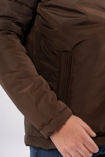 BROWN QUILTED JACKET