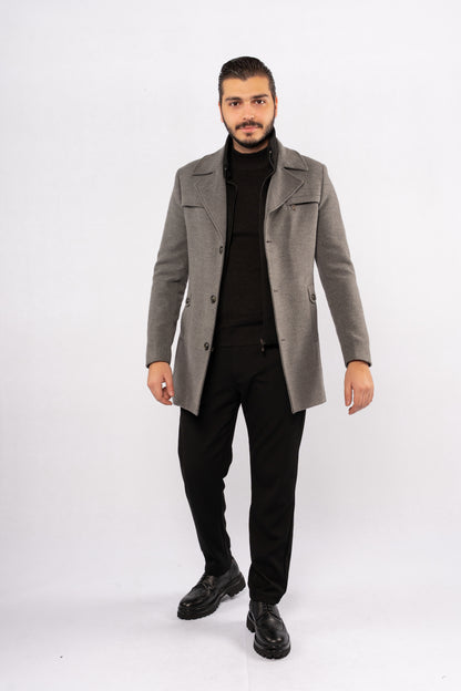 GREY TIMELESS WOOL COAT