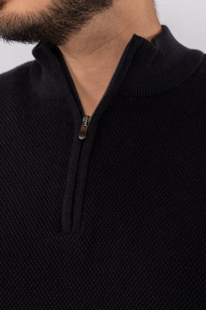 NAVY HIGHNECK ZIPPER