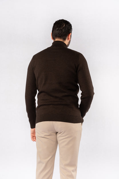 BROWN TURTLENECK SWEATER